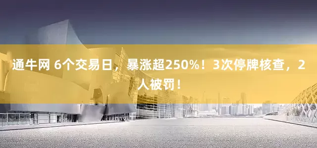 通牛网 6个交易日，暴涨超250%！3次停牌核查，2人被罚！